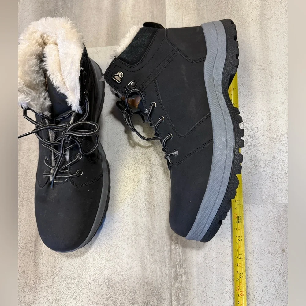 Men’s Cozy Black and Brown faux leather Boots